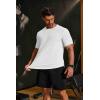 imageCOOFANDY Mens Muscle Shirt Short Sleeve Slim Fit TShirts Texture Crewneck Tees Longline Gym Workout Athletic ShirtWhite