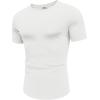 imageCOOFANDY Mens Muscle Shirt Short Sleeve Slim Fit TShirts Texture Crewneck Tees Longline Gym Workout Athletic ShirtWhite