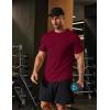 imageCOOFANDY Mens Muscle Shirt Short Sleeve Slim Fit TShirts Texture Crewneck Tees Longline Gym Workout Athletic ShirtWine Red