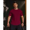 imageCOOFANDY Mens Muscle Shirt Short Sleeve Slim Fit TShirts Texture Crewneck Tees Longline Gym Workout Athletic ShirtWine Red