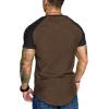 imageCOOFANDY Mens Muscle TShirt Pleated Raglan Sleeve Bodybuilding Gym Tee Short Sleeve Fashion Workout Shirts Hipster ShirtPattern3 Brown  Black