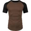 imageCOOFANDY Mens Muscle TShirt Pleated Raglan Sleeve Bodybuilding Gym Tee Short Sleeve Fashion Workout Shirts Hipster ShirtPattern3 Brown  Black