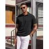 imageCOOFANDY Mens Polo Shirts Short Sleeve Casual Summer Polo Tee Classic Collared Golf Stylish Tops01black