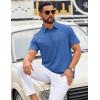 imageCOOFANDY Mens Polo Shirts Short Sleeve Casual Summer Polo Tee Classic Collared Golf Stylish TopsBlue