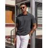 imageCOOFANDY Mens Polo Shirts Short Sleeve Casual Summer Polo Tee Classic Collared Golf Stylish TopsDark Grey