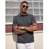 imageCOOFANDY Mens Polo Shirts Short Sleeve Casual Summer Polo Tee Classic Collared Golf Stylish TopsDark Grey