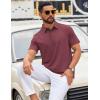 imageCOOFANDY Mens Polo Shirts Short Sleeve Casual Summer Polo Tee Classic Collared Golf Stylish TopsDark Red