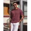 imageCOOFANDY Mens Polo Shirts Short Sleeve Casual Summer Polo Tee Classic Collared Golf Stylish TopsDark Red