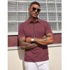 imageCOOFANDY Mens Polo Shirts Short Sleeve Casual Summer Polo Tee Classic Collared Golf Stylish TopsDark Red
