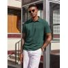 imageCOOFANDY Mens Polo Shirts Short Sleeve Casual Summer Polo Tee Classic Collared Golf Stylish TopsGreen