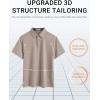 imageCOOFANDY Mens Polo Shirts Short Sleeve Casual Summer Polo Tee Classic Collared Golf Stylish TopsKhaki
