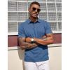imageCOOFANDY Mens Polo Shirts Short Sleeve Casual Summer Polo Tee Classic Collared Golf Stylish TopsNavy Blue