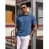 imageCOOFANDY Mens Polo Shirts Short Sleeve Casual Summer Polo Tee Classic Collared Golf Stylish TopsNavy Blue