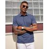 imageCOOFANDY Mens Polo Shirts Short Sleeve Casual Summer Polo Tee Classic Collared Golf Stylish TopsNavy Bluenew