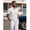 imageCOOFANDY Mens Polo Shirts Short Sleeve Casual Summer Polo Tee Classic Collared Golf Stylish TopsWhite