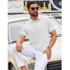 imageCOOFANDY Mens Polo Shirts Short Sleeve Casual Summer Polo Tee Classic Collared Golf Stylish TopsWhite