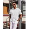 imageCOOFANDY Mens Polo Shirts Short Sleeve Casual Summer Polo Tee Classic Collared Golf Stylish TopsWhite