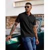 imageCOOFANDY Mens Polo Shirts Short Sleeve Cotton Pique Casual Button T Shirts Classic Fit Collared Golf ShirtsBlack