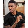 imageCOOFANDY Mens Polo Shirts Short Sleeve Cotton Pique Casual Button T Shirts Classic Fit Collared Golf ShirtsBlack