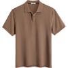 imageCOOFANDY Mens Polo Shirts Short Sleeve Cotton Pique Casual Button T Shirts Classic Fit Collared Golf ShirtsBrown