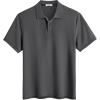 imageCOOFANDY Mens Polo Shirts Short Sleeve Cotton Pique Casual Button T Shirts Classic Fit Collared Golf ShirtsDark Gray