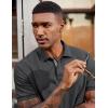 imageCOOFANDY Mens Polo Shirts Short Sleeve Cotton Pique Casual Button T Shirts Classic Fit Collared Golf ShirtsDark Gray