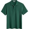 imageCOOFANDY Mens Polo Shirts Short Sleeve Cotton Pique Casual Button T Shirts Classic Fit Collared Golf ShirtsGreen
