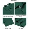 imageCOOFANDY Mens Polo Shirts Short Sleeve Cotton Pique Casual Button T Shirts Classic Fit Collared Golf ShirtsGreen