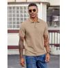imageCOOFANDY Mens Polo Shirts Short Sleeve Cotton Pique Casual Button T Shirts Classic Fit Collared Golf ShirtsKhaki