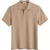 imageCOOFANDY Mens Polo Shirts Short Sleeve Cotton Pique Casual Button T Shirts Classic Fit Collared Golf ShirtsKhaki
