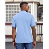 imageCOOFANDY Mens Polo Shirts Short Sleeve Cotton Pique Casual Button T Shirts Classic Fit Collared Golf ShirtsLight Blue