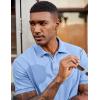 imageCOOFANDY Mens Polo Shirts Short Sleeve Cotton Pique Casual Button T Shirts Classic Fit Collared Golf ShirtsLight Blue