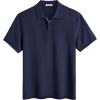 imageCOOFANDY Mens Polo Shirts Short Sleeve Cotton Pique Casual Button T Shirts Classic Fit Collared Golf ShirtsNavy Blue