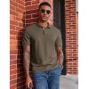 imageCOOFANDY Mens Polo Shirts Short Sleeve Cotton Pique Casual Button T Shirts Classic Fit Collared Golf ShirtsOlive Green
