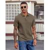 imageCOOFANDY Mens Polo Shirts Short Sleeve Cotton Pique Casual Button T Shirts Classic Fit Collared Golf ShirtsOlive Green