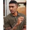 imageCOOFANDY Mens Polo Shirts Short Sleeve Cotton Pique Casual Button T Shirts Classic Fit Collared Golf ShirtsOlive Green