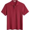 imageCOOFANDY Mens Polo Shirts Short Sleeve Cotton Pique Casual Button T Shirts Classic Fit Collared Golf ShirtsRed