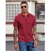 imageCOOFANDY Mens Polo Shirts Short Sleeve Cotton Pique Casual Button T Shirts Classic Fit Collared Golf ShirtsRed