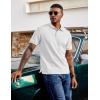 imageCOOFANDY Mens Polo Shirts Short Sleeve Cotton Pique Casual Button T Shirts Classic Fit Collared Golf ShirtsWhite