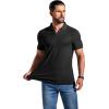imageCOOFANDY Mens Ribbed Polo Shirts Short Sleeve V Neck Slim Fit Polo TShirt Casual Summer Collared Golf ShirtBlack