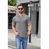 imageCOOFANDY Mens Ribbed Polo Shirts Short Sleeve V Neck Slim Fit Polo TShirt Casual Summer Collared Golf ShirtGray