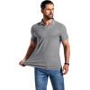 imageCOOFANDY Mens Ribbed Polo Shirts Short Sleeve V Neck Slim Fit Polo TShirt Casual Summer Collared Golf ShirtGray