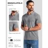 imageCOOFANDY Mens Ribbed Polo Shirts Short Sleeve V Neck Slim Fit Polo TShirt Casual Summer Collared Golf ShirtGray