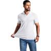 imageCOOFANDY Mens Ribbed Polo Shirts Short Sleeve V Neck Slim Fit Polo TShirt Casual Summer Collared Golf ShirtWhite