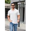 imageCOOFANDY Mens Ribbed Polo Shirts Short Sleeve V Neck Slim Fit Polo TShirt Casual Summer Collared Golf ShirtWhite