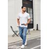 imageCOOFANDY Mens Ribbed Polo Shirts Short Sleeve V Neck Slim Fit Polo TShirt Casual Summer Collared Golf ShirtWhite