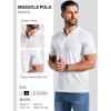 imageCOOFANDY Mens Ribbed Polo Shirts Short Sleeve V Neck Slim Fit Polo TShirt Casual Summer Collared Golf ShirtWhite