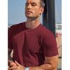 imageCOOFANDY Mens Short Sleeve Knit TShirts Casual Crewneck Sweater Shirts Wine Red