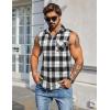 imageCOOFANDY Mens Sleeveless Flannel Shirt Casual Summer Tank Top Button Up Sleeveless Beach Shirts with Chest PocketBlack1