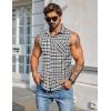 imageCOOFANDY Mens Sleeveless Flannel Shirt Casual Summer Tank Top Button Up Sleeveless Beach Shirts with Chest PocketBlack2